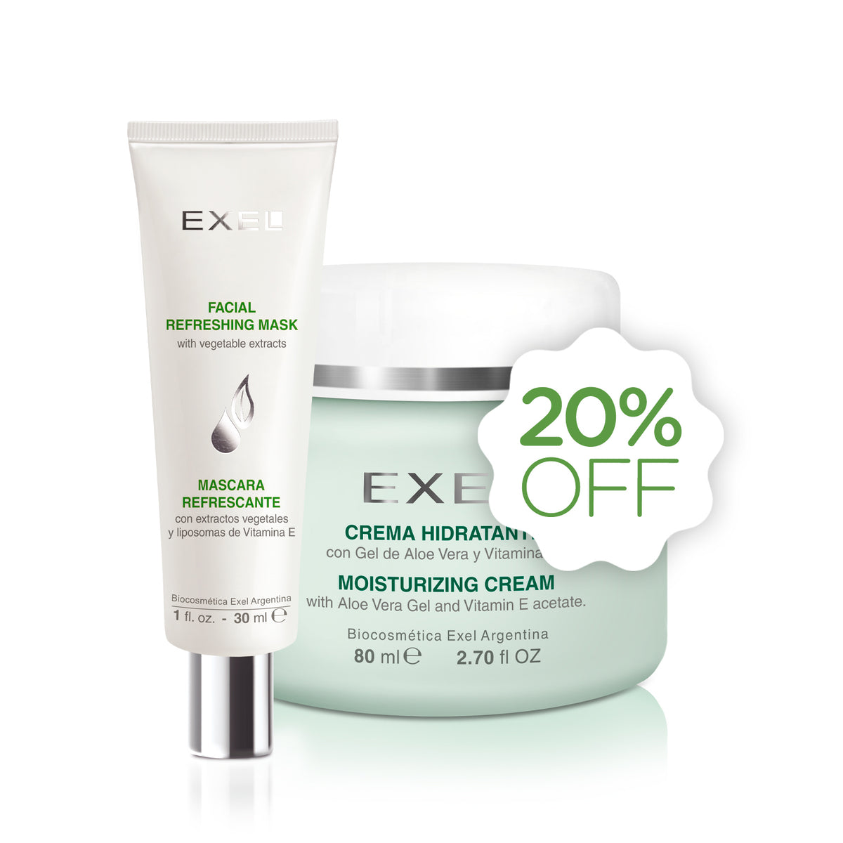 MASCARA REFRESCANTE + CREMA HIDRATANTE -  EXEL