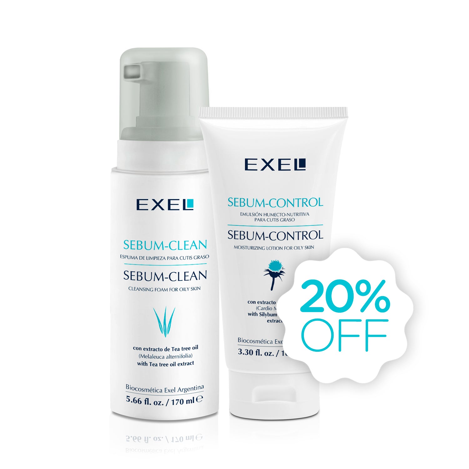 SEBUM CONTROL 100 ML + SEBUM CLEAN 170 ML COMBO EXEL
