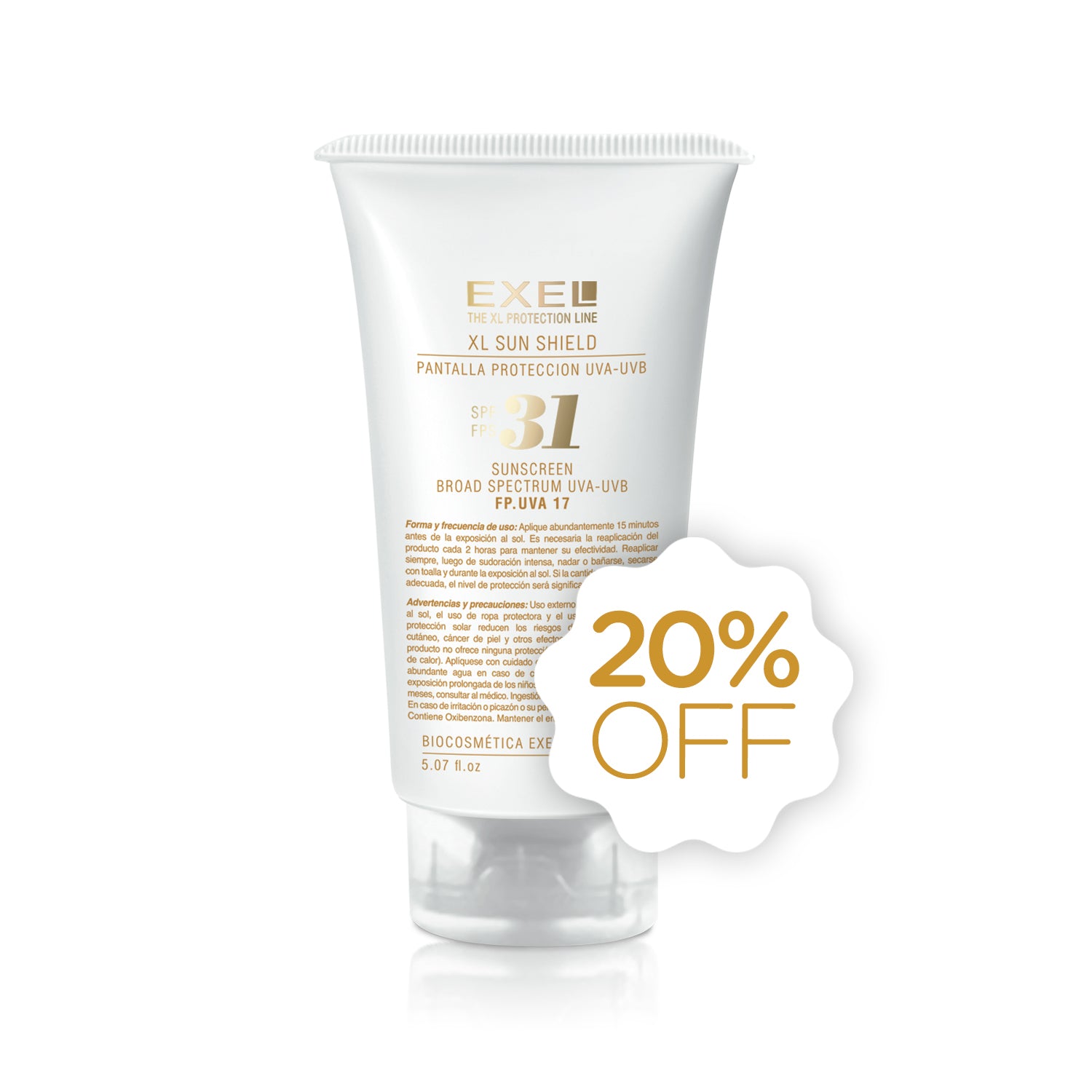 XL SUN SHIELD SPF 31 SIN COLOR 150 ML EXEL