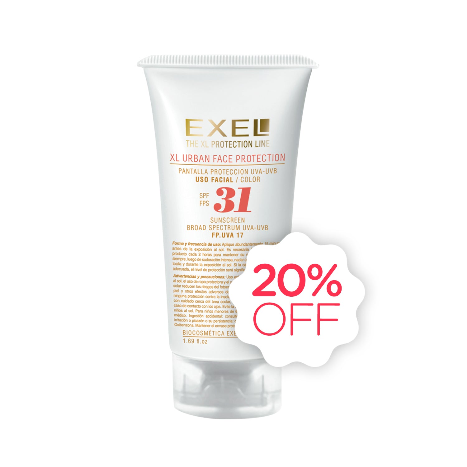 XL URBAN FACE PROTECTOR SPF 31 COLOR X 50 ML - EXEL