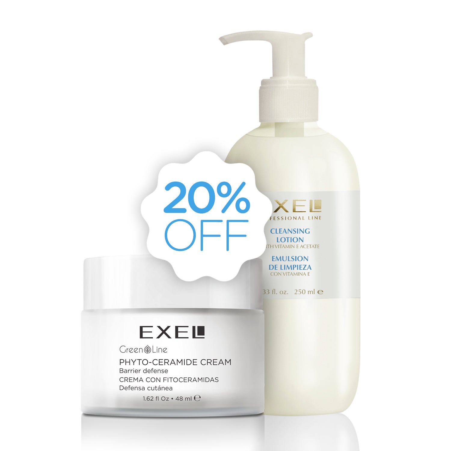 CREMA CON FITOCERAMIDAS 48 ML + EMULSION DE LIMPIEZA 200 ML COMBO EXEL