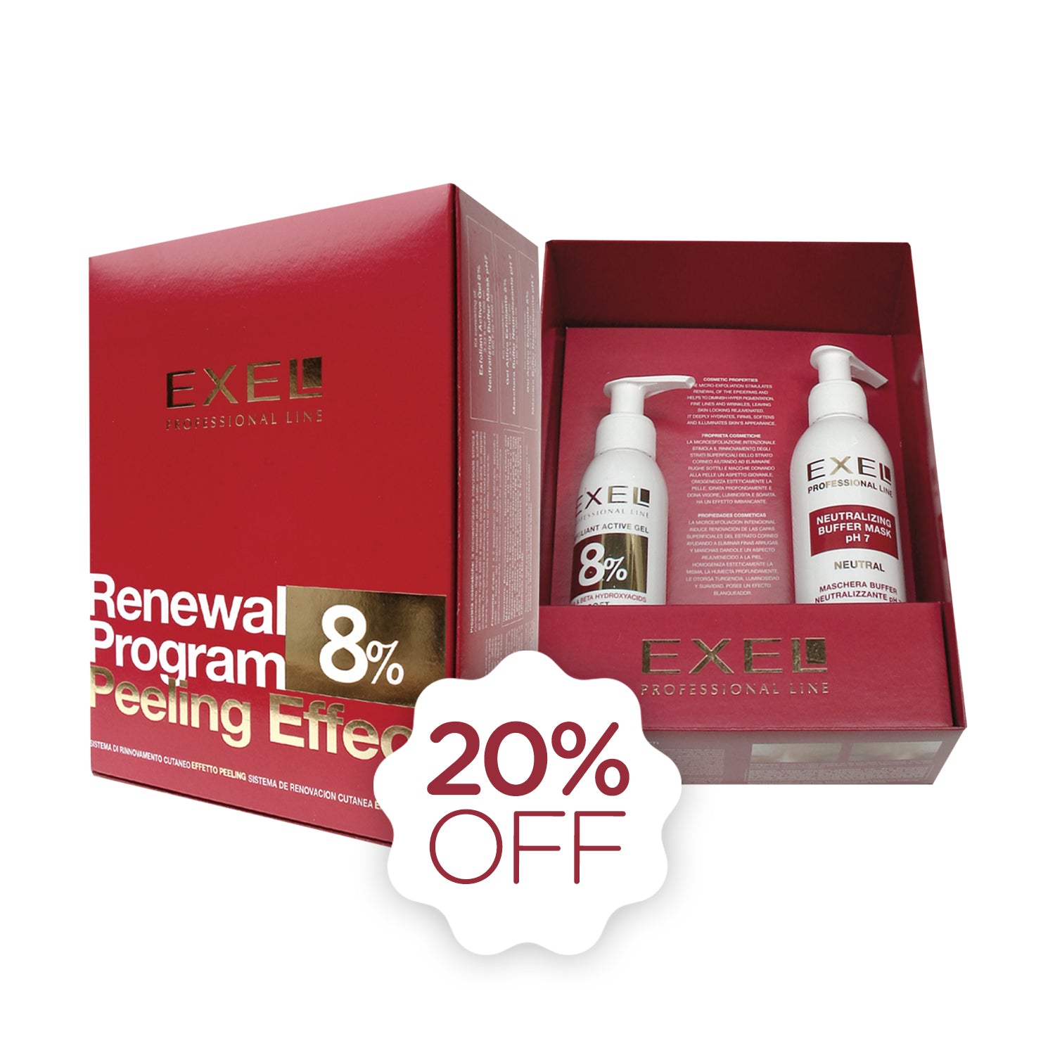 SISTEMA DE RENOVACION CUTÁNEA EFECTO PEELING 8% EXEL