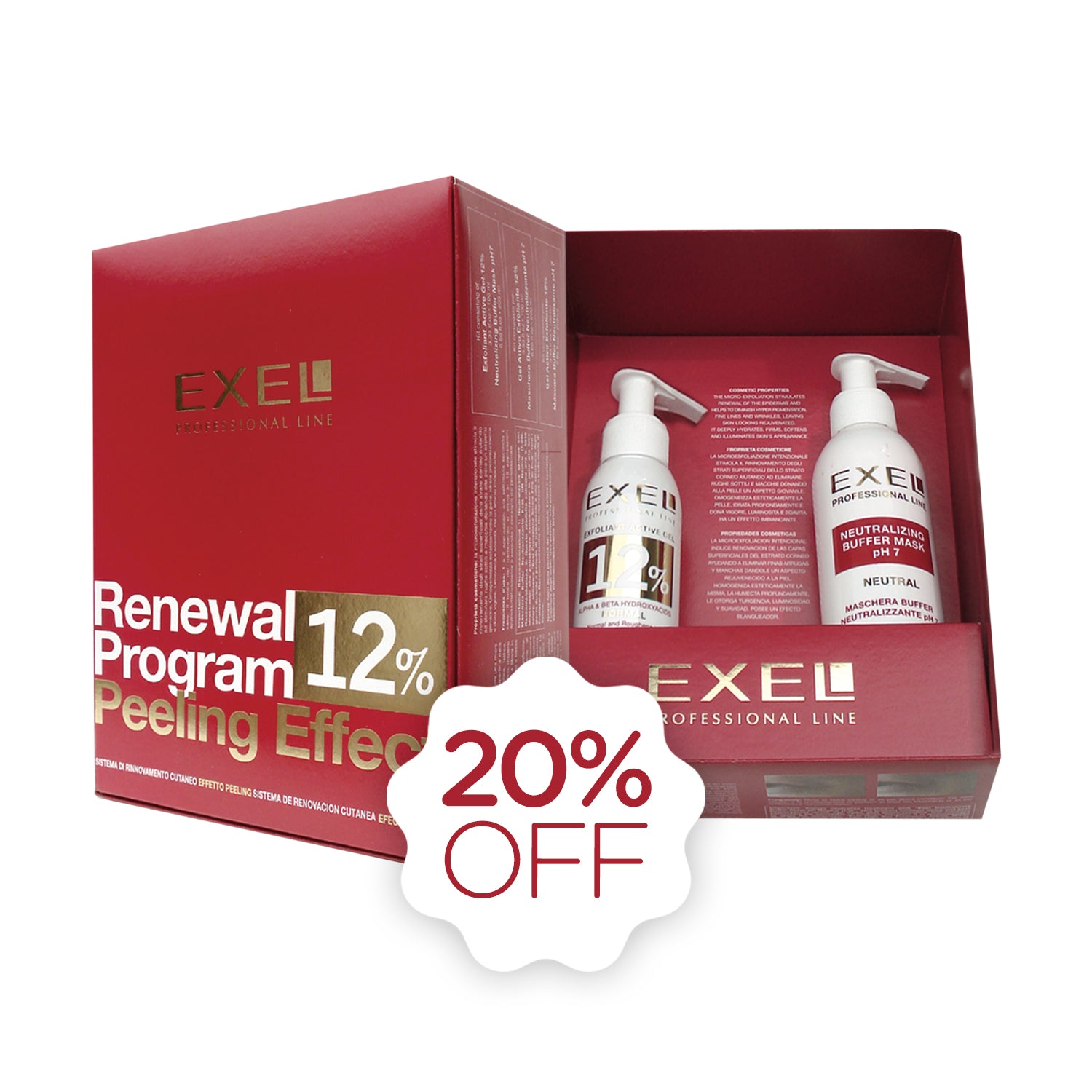 SISTEMA DE RENOVACION CUTÁNEA EFECTO PEELING 12% EXEL