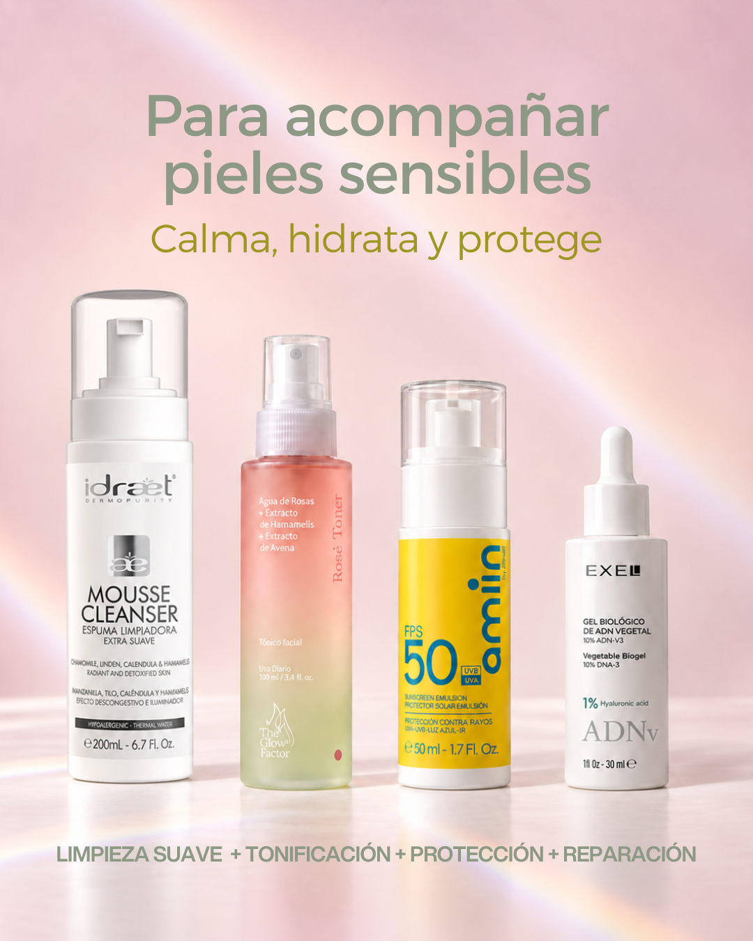 SET PIELES SENSIBLES O CON ROSACEA
