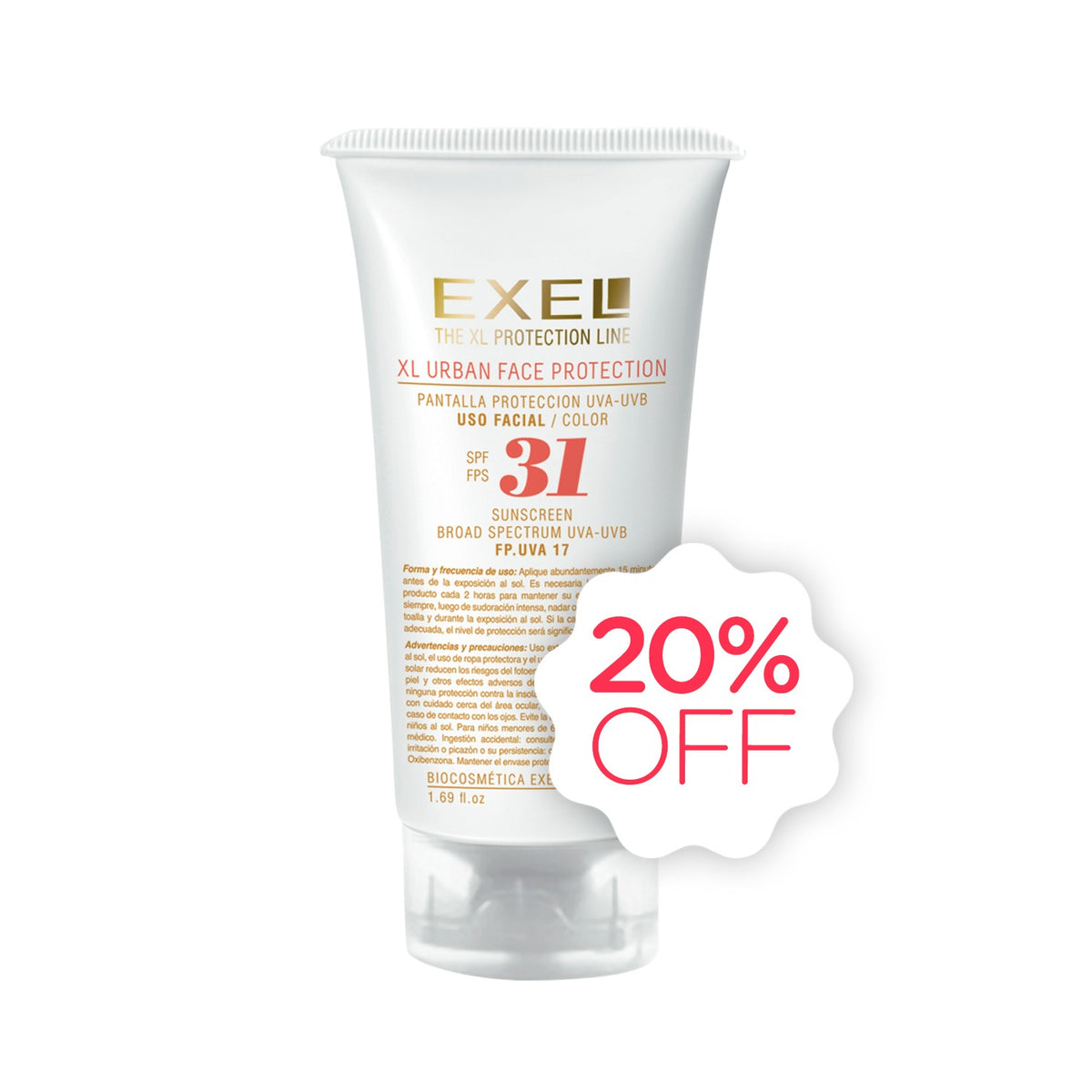 XL URBAN FACE PROTECTOR SPF 31 COLOR X 50 ML - EXEL