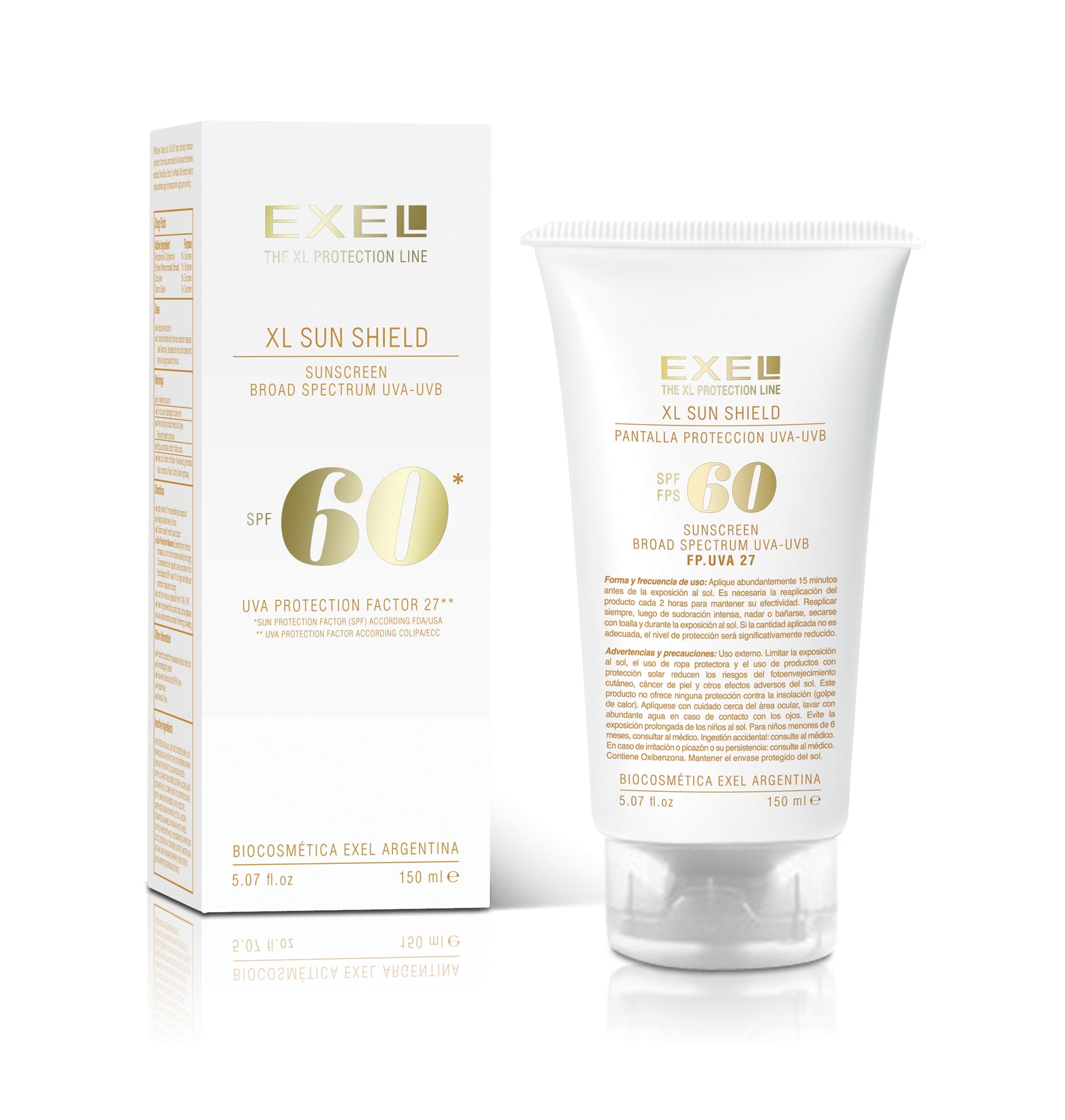XL SUN SHIELD PROTECTION SPF 60 CON COLOR 150 GRS EXEL